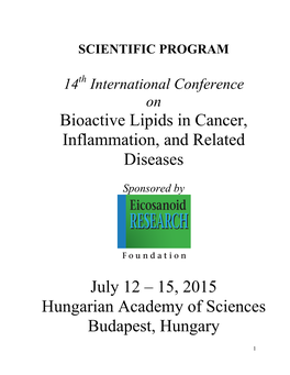 Scientific Program 2015