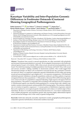 Karyotype Variability and Inter-Population Genomic Differences in Freshwater Ostracods (Crustacea) Showing Geographical Parthenogenesis