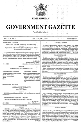 GOVERNMENTGAZETTE, 31St January, 2014 67