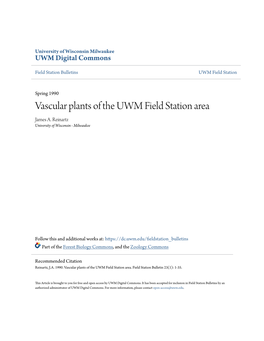 Vascular Plants of the UWM Field Station Area James A