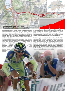 Biomatematický Model 2008 – Bonus V Tour De Suisse – 8. Etapa - Časovka Do Vrchu