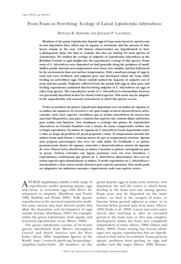 From Foam to Free-Living: Ecology of Larval Leptodactylus Labyrinthicus