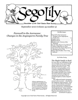 Farewell to the Aceraceae: Changes in the Angiosperm Family Tree Changes in the Angiosperm Family Tree