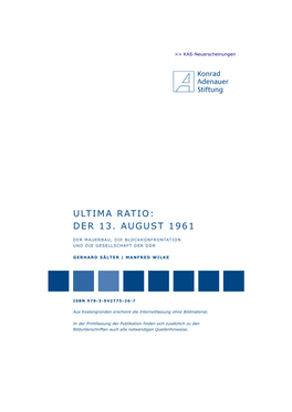 Ultima Ratio: Der 13. August 1961