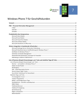 Windows Phone 7 Für Geschäftskunden