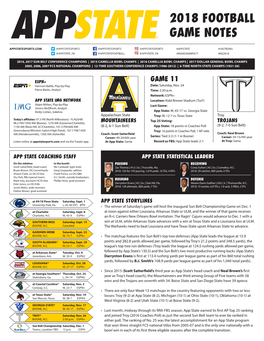 2018 Football Game Notes