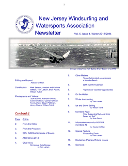 New Jersey Windsurfing and Watersports Association Newsletter