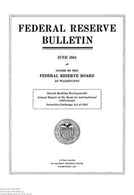 Federal Reserve Bulletin June 1934