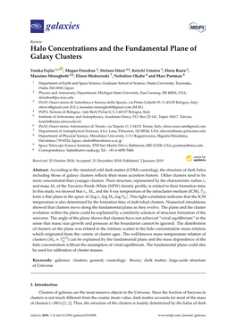 Halo Concentrations and the Fundamental Plane of Galaxy Clusters