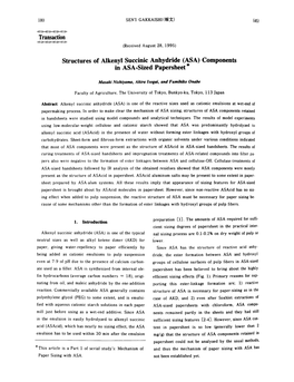 Structures of Alkenyl Succinic Anhydride (ASA) Components in ASA-Sized Papersheet *