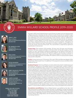 Emma Willard School Profile 2019-2020