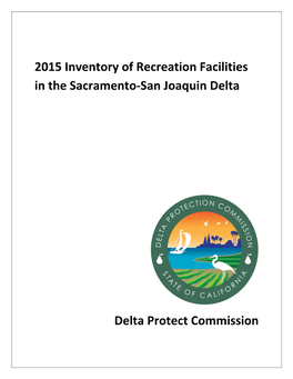2015 Inventory of Recreation Facilities in the Sacramento-San Joaquin Delta