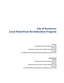 City of Rochester Local Waterfront Revitalization Program