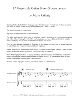 E7 Fingerstyle Guitar Blues Groove Lesson by Adam Rafferty
