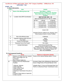 1 Asst.Director of Mines and Geology, Eluru