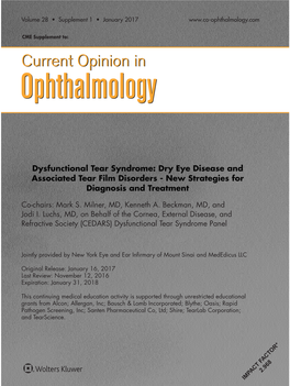 Current Opinion in CURRENT OPINION Ophthalmology