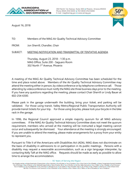 Air Quality Technical Advisory Committee 8/23/2018 Meeting