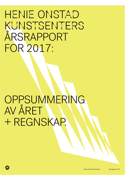 Henie Onstad Kunstsenter Årsrapport 2018