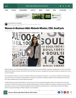 Melanie Whelan, CEO, Soulcycle 04/11/2017 03:55 Am ET