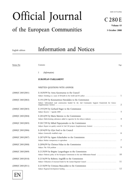 Official Journal C 280 E Volume 43 of the European Communities 3 October 2000