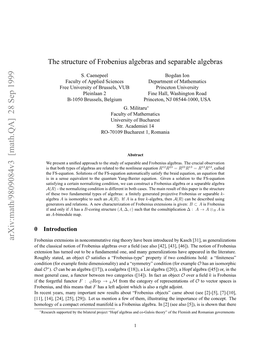 Arxiv:Math/9809084V3 [Math.QA] 28 Sep 1999