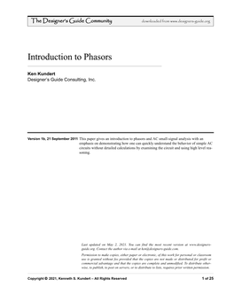 Introduction to Phasors