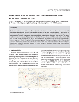 Limnological Study of Pashan Lake, Pune (Maharashtra, India)