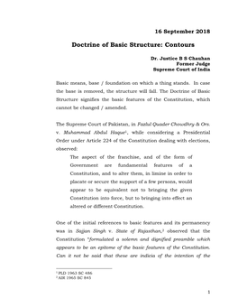 Doctrine of Basic Structure: Contours