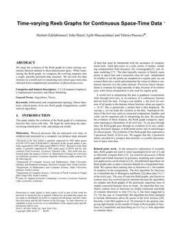 Time-Varying Reeb Graphs for Continuous Space-Time Data ∗