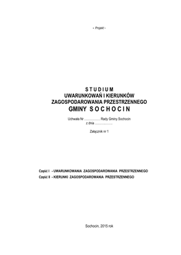 Studium Uwarunkowań I Kierunków Zagospodarowania Przestrzennego Gminy Sochocin