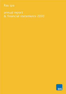 Ras Spa Annual Report & Financial Statements 2003