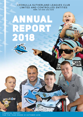 Annual Report 2018 Cronulla Sharks Annual Report