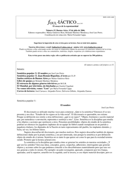 El Nombre Por José Luis Petris Semiótica Popular /2: Juan Román Riquelme, El Texto Por J.L.P