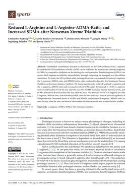 Reduced L-Arginine and L-Arginine-ADMA-Ratio, and Increased SDMA After Norseman Xtreme Triathlon
