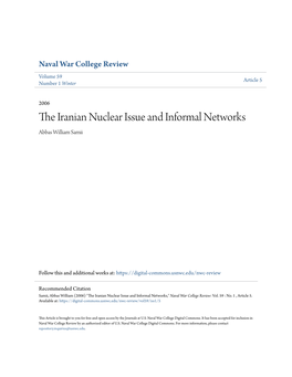 The Iranian Nuclear Issue and Informal Networks