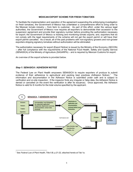 Mexican Export Scheme for Fresh Tomatoes