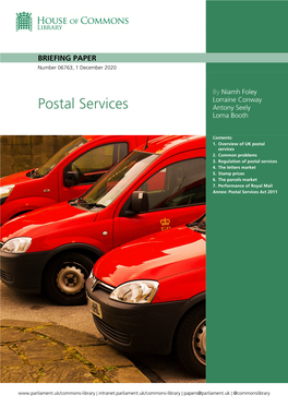 Postal Services Antony Seely Lorna Booth