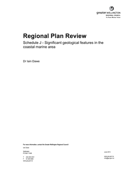 Regional Plan Review Schedule J - Significant Geological Features in the Coastal Marine Area