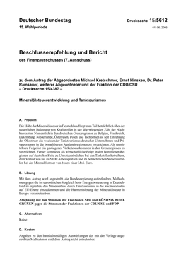 Beschlussempfehlung Und Bericht Des Finanzausschusses (7