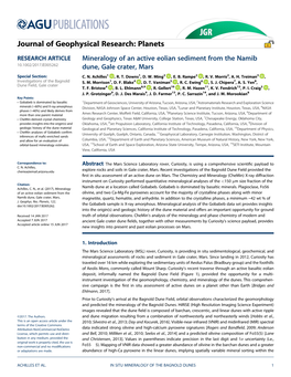 Mineralogy of an Active Eolian Sediment from the Namib Dune, Gale Crater, Mars