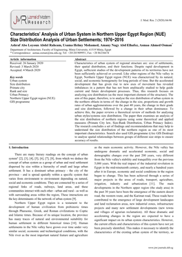 Characteristics' Analysis of Urban