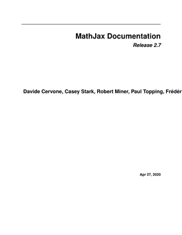 Mathjax Documentation Release 2.7
