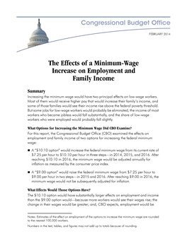 The Effects of a Minimum-Wage Increase on Employment and Family Income