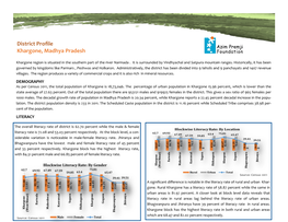 District Profile Khargone, Madhya Pradesh