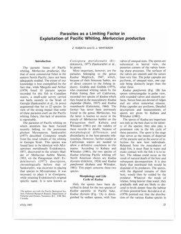 Parasites As a Limiting Factor in Exploitation of Pacific Whiting, Merluccius Productus