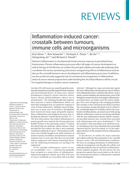 Inflammation-Induced Cancer: Crosstalk Between Tumours, Immune Cells and Microorganisms