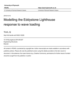 Modelling the Eddystone Lighthouse Response to Wave Loading