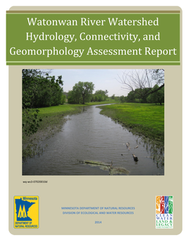 Watonwan River Watershed Hydrology, Connectivity, and Geomorphology Assessment Report Report