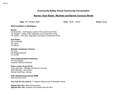 Community Safety Virtual Community Conversation Barnes / East Sheen