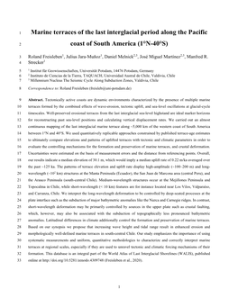 Marine Terraces of the Last Interglacial Period Along the Pacific
